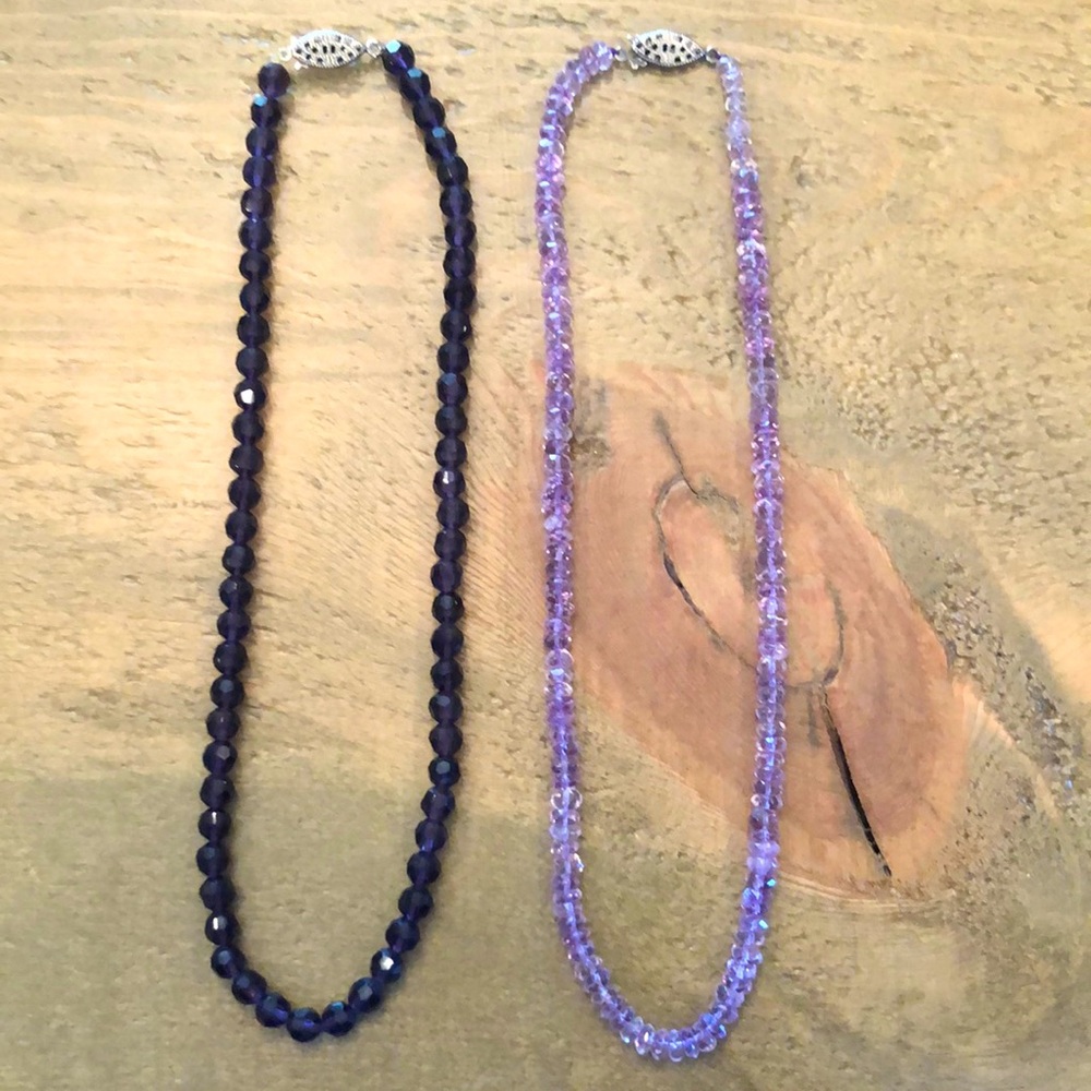 Two Bangladesh Amethyst Necklaces 16”